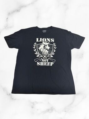 Mens Lion Not Sheep Black Shirt With a Lion Wearing a Crown